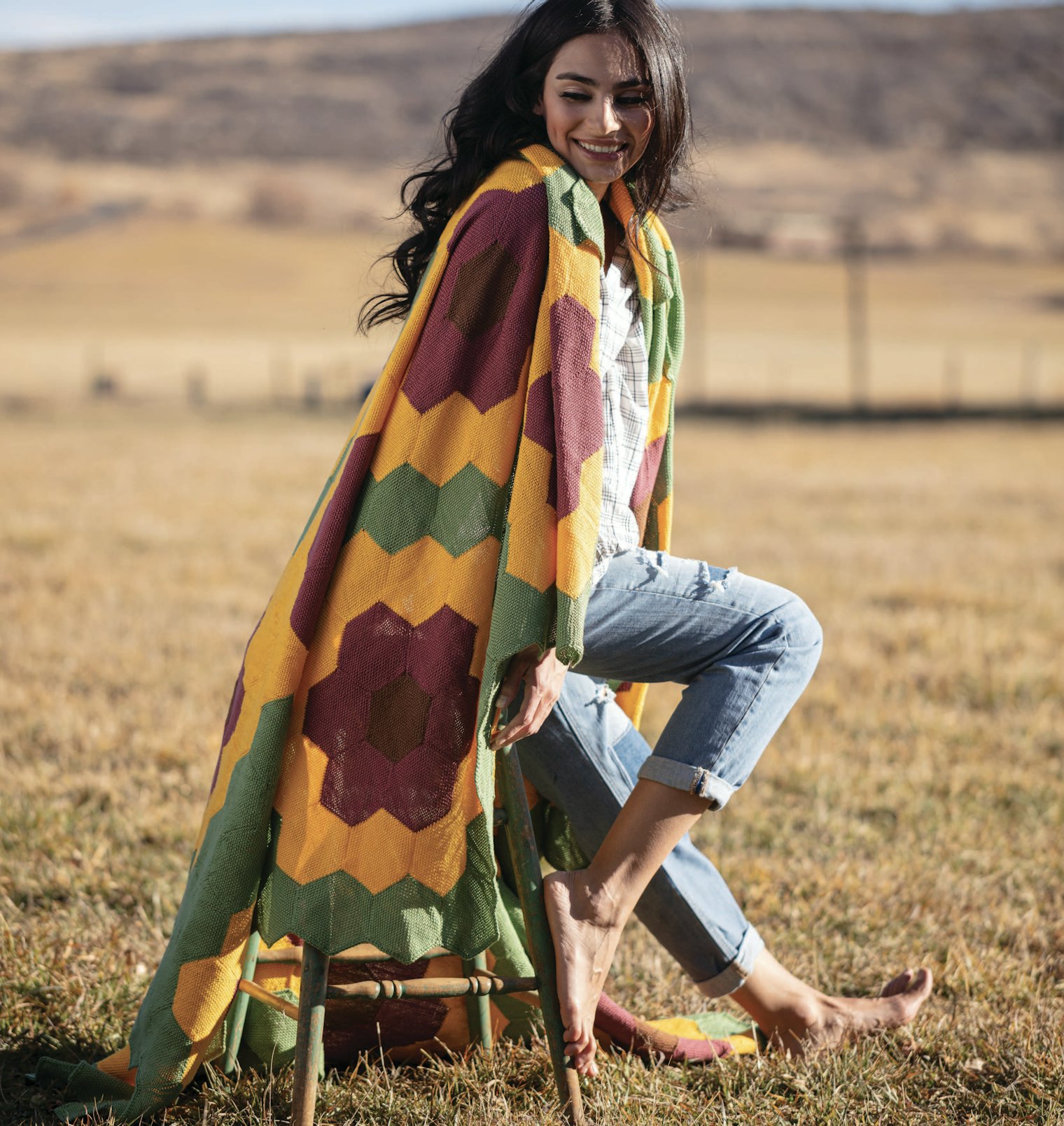 Indian Blanket Flower Afghan by Gabi van Tassell. Photo by George Boe