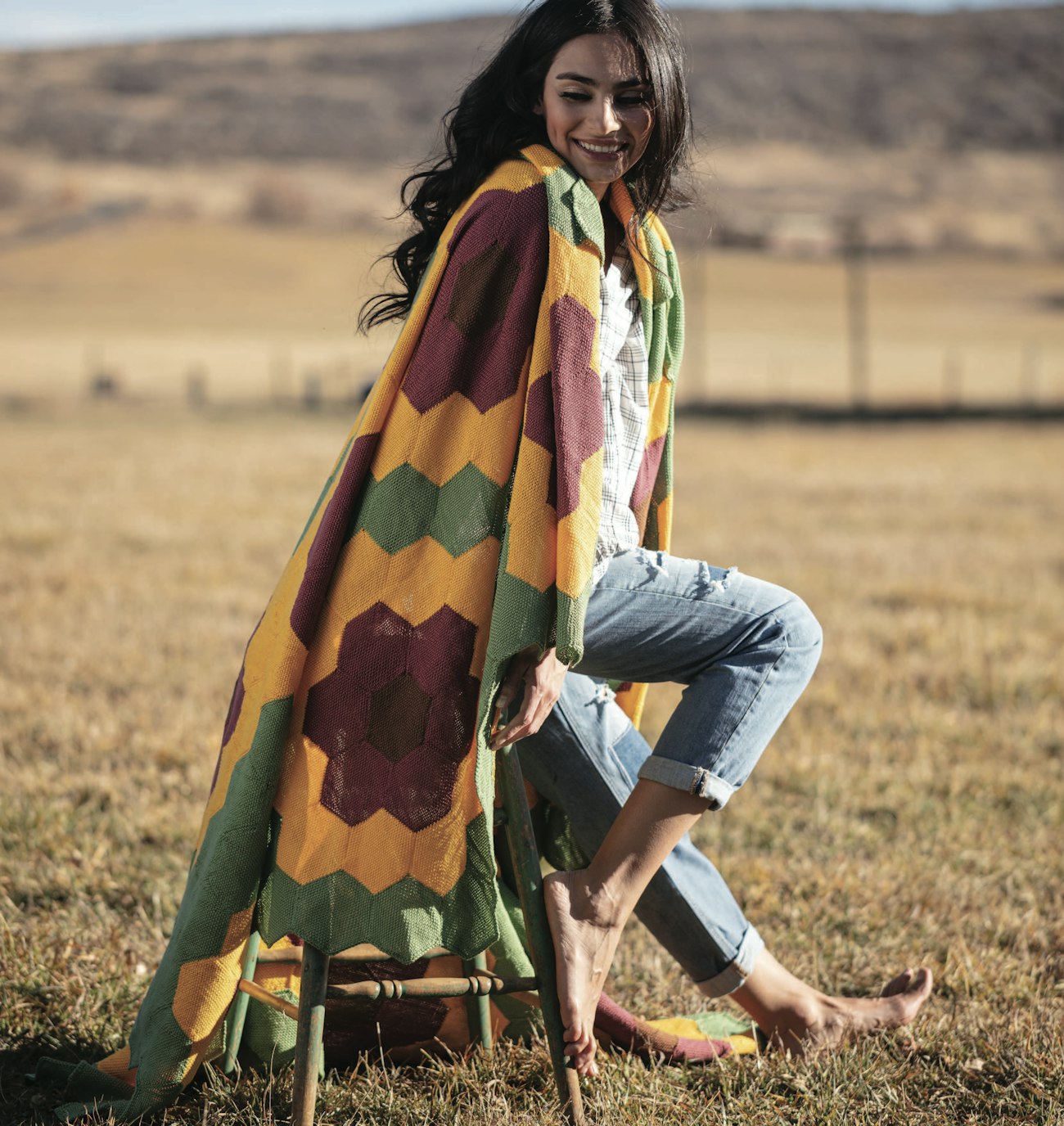 Indian Blanket Flower Afghan by Gabi van Tassell. Photo by George Boe