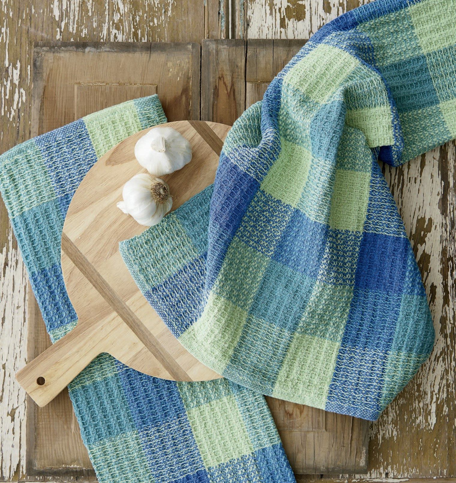 Playing with Blocks: Waffle-Weave Towels by Jodi Ybarra. Photo by Matt Graves