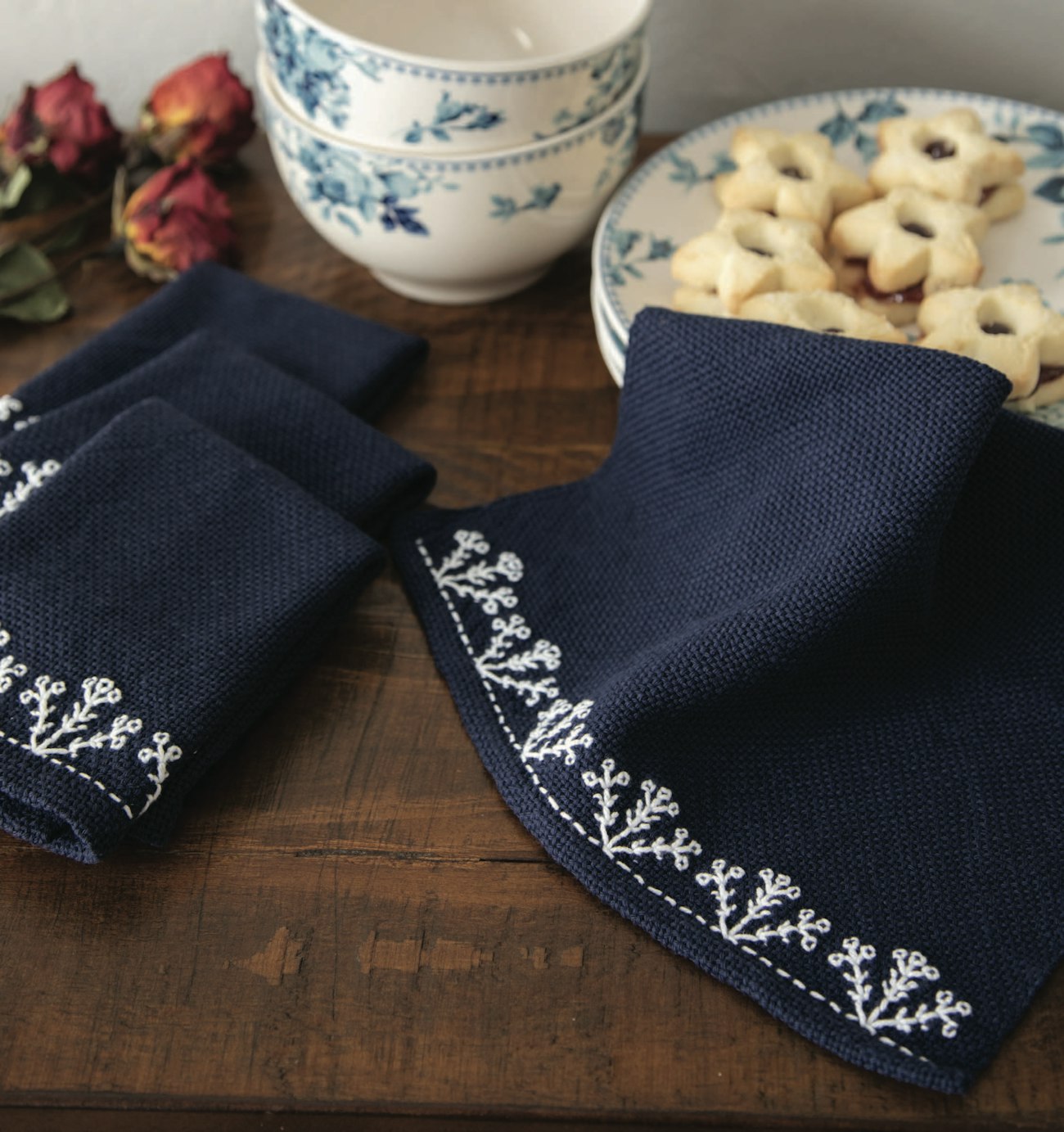 Zakka Embroidered Napkins by Yvonne Ellsworth