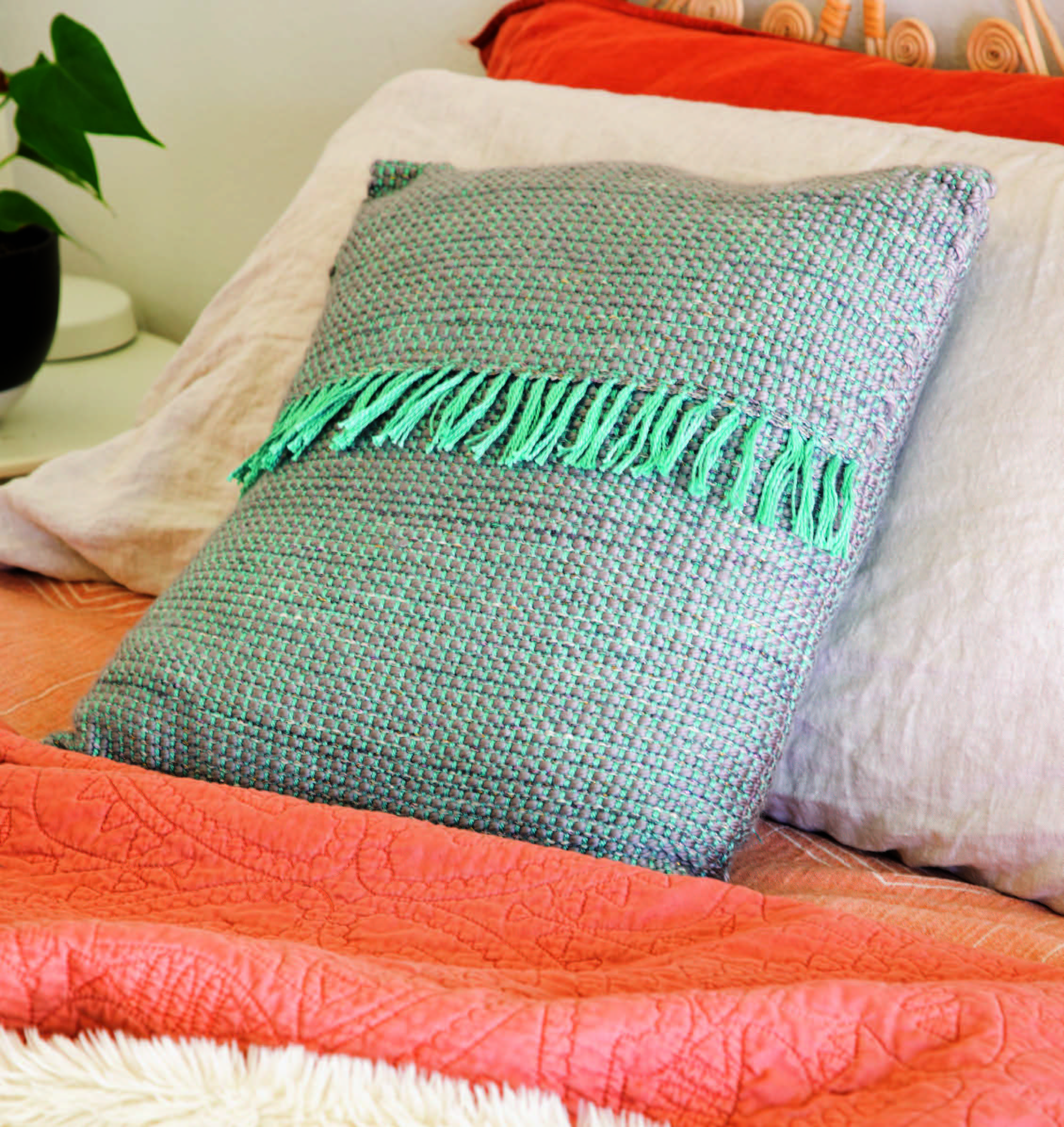 Thick-and-Thin Throw Pillow Image