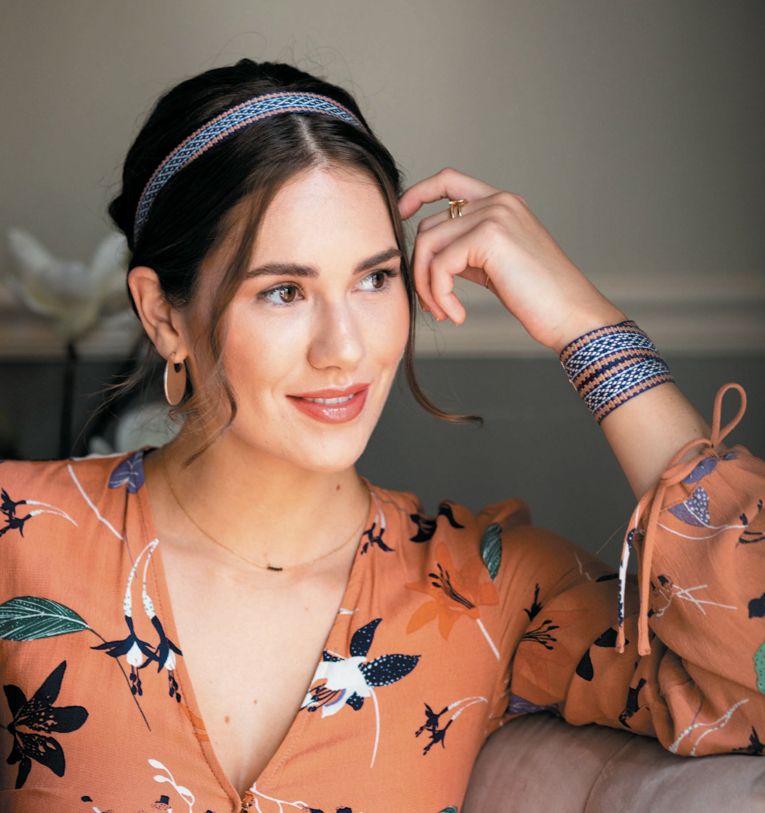Portland Spring Inkle-Woven Headband and Bracelet by Laia Robichaux