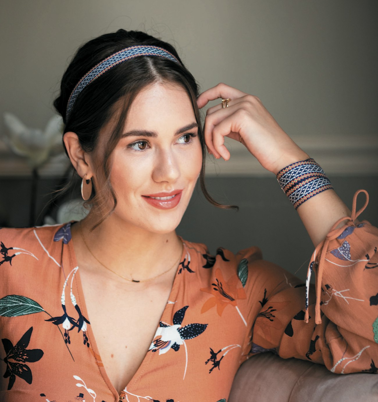 Portland Spring Inkle-Woven Headband and Bracelet by Laia Robichaux