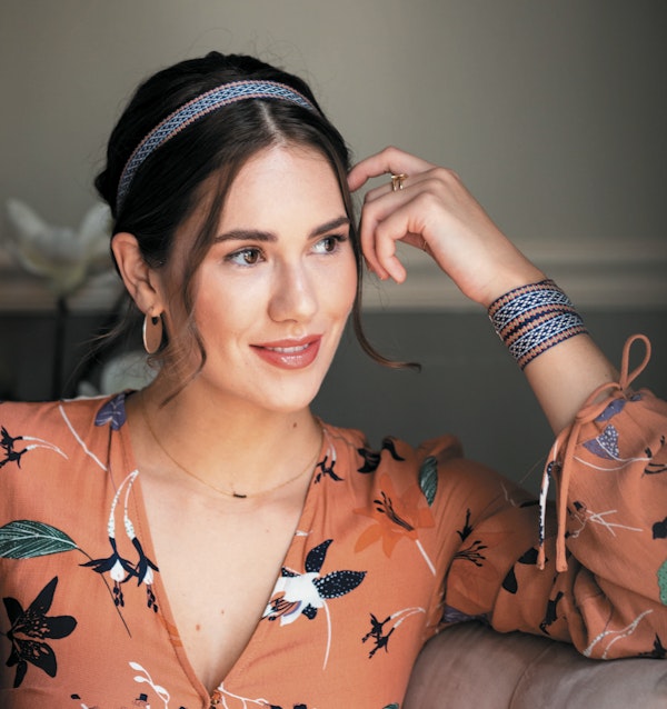Portland Spring Inkle-Woven Headband and Bracelet by Laia Robichaux