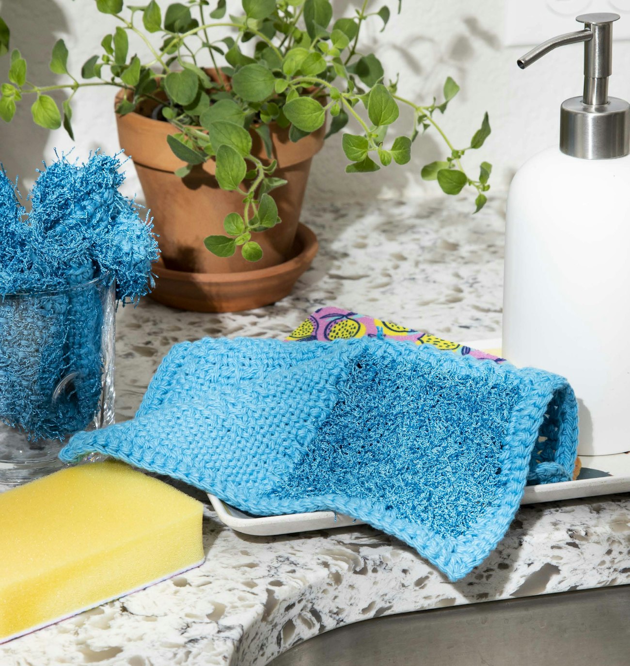 Handwash Only Washcloth Scrubby by Deborah Bagley. Photo by Matt Graves