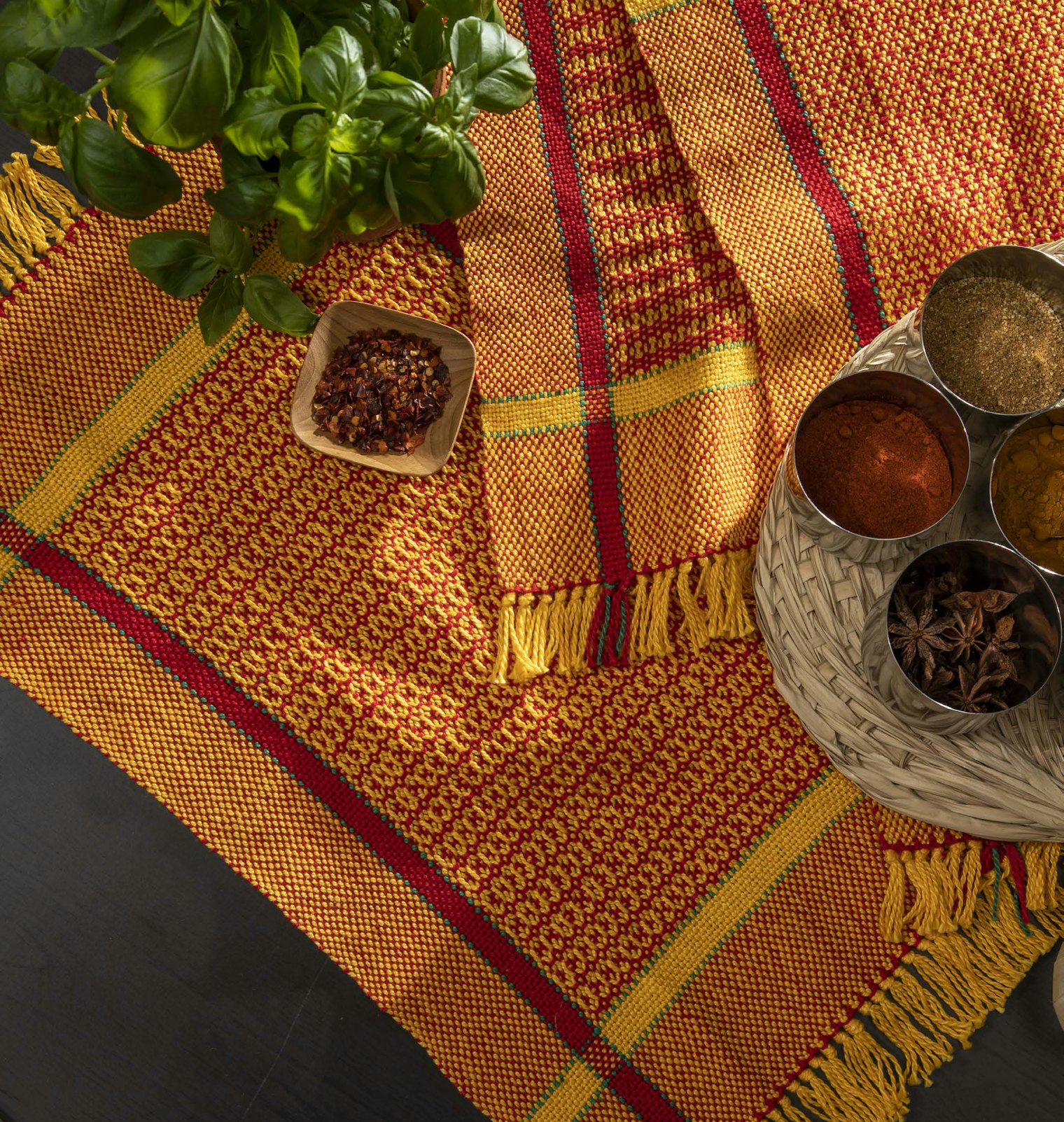 Turmeric and Chili Placemats by Anu Bhatia. Photo by Matt Graves