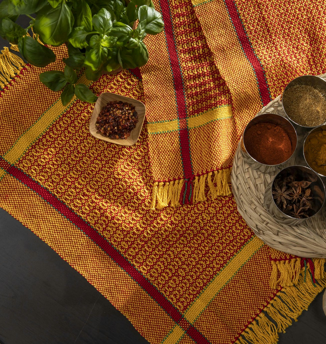 Turmeric and Chili Placemats by Anu Bhatia. Photo by Matt Graves