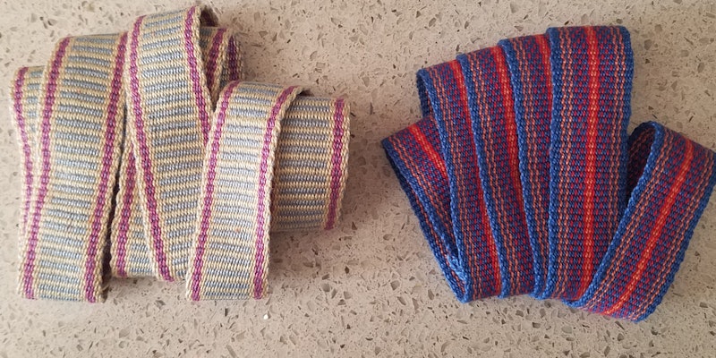 Editor Susan Horton’s first “real” inkle bands. Photo by Susan E. Horton