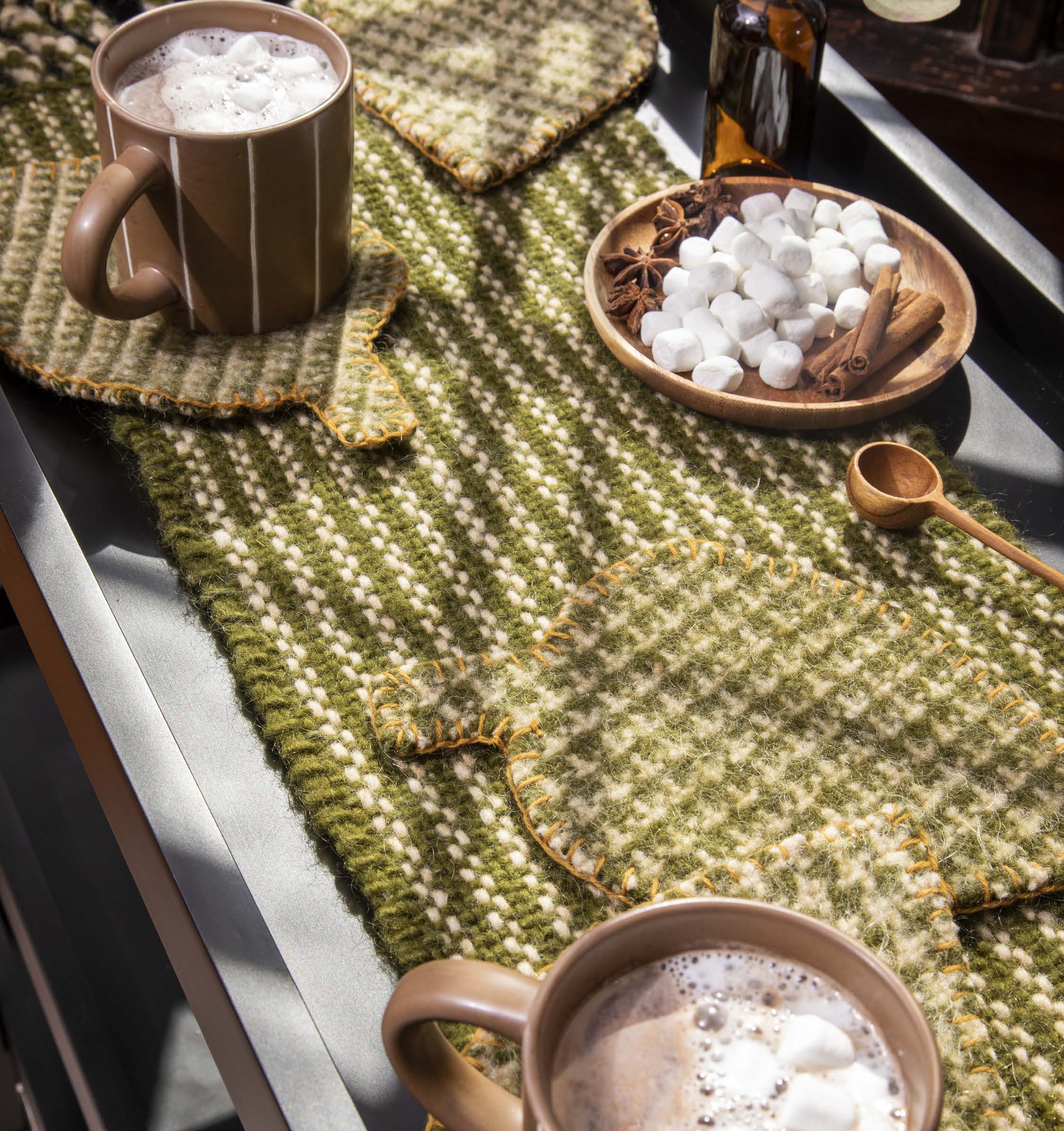 Falling Leaves Table Runner and Trivet Set Image
