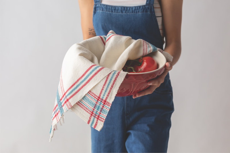 Christina’s Blue Norwegian towel from Handwoven September/October 2019. Notice that you can only see a corner of the bottom towel. Photo credit: George Boe