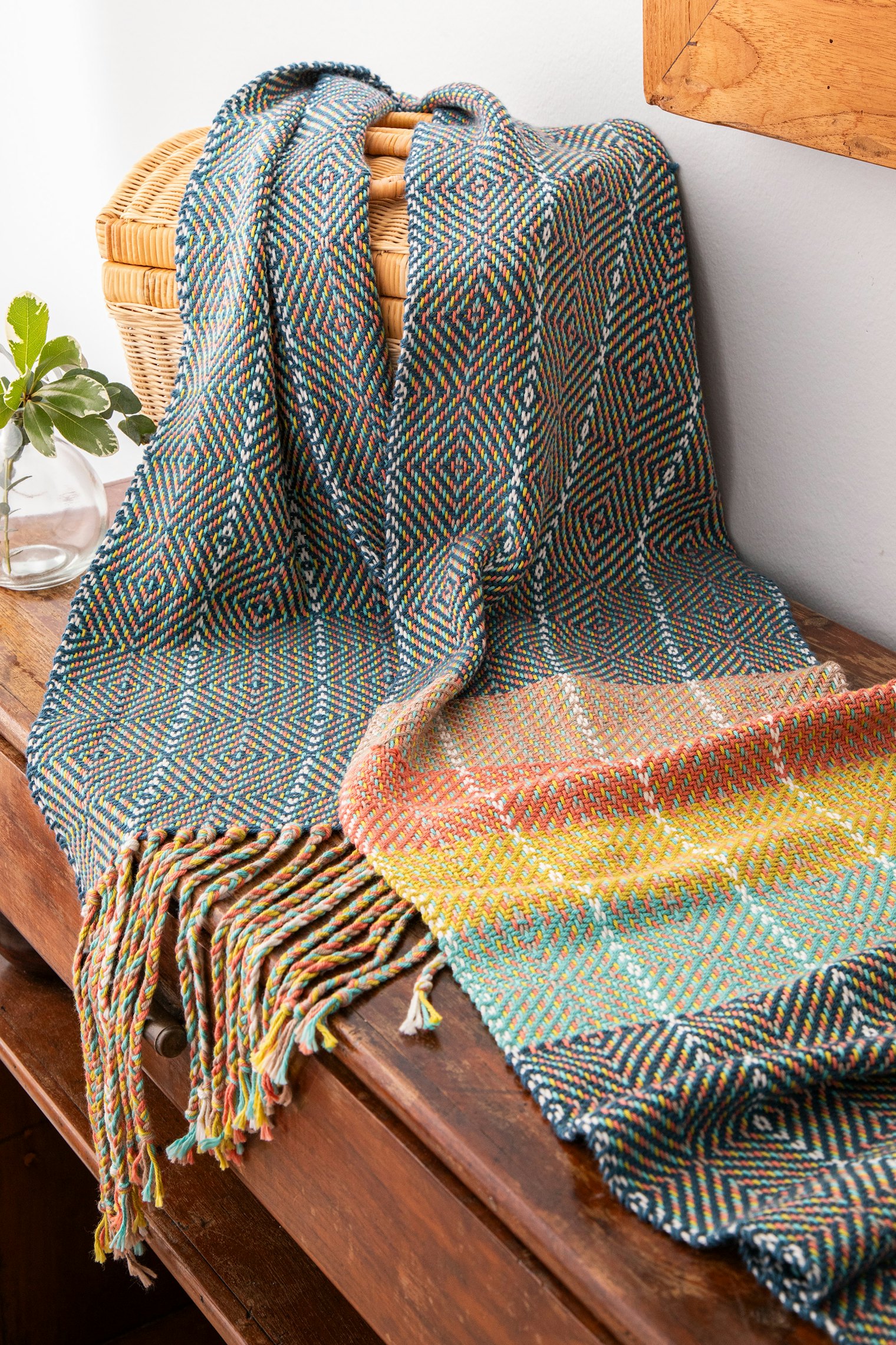Sara Goldenberg White used a diamond twill in her Friendship Scarf from the Winter 2025 issue. Photo by Mattt Graves