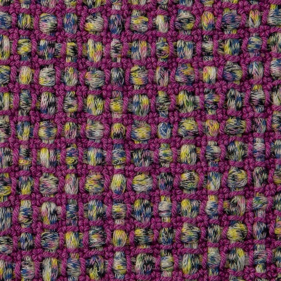 The final fabric of Nancy’s Bumple Scarf. Photo by Matt Graves