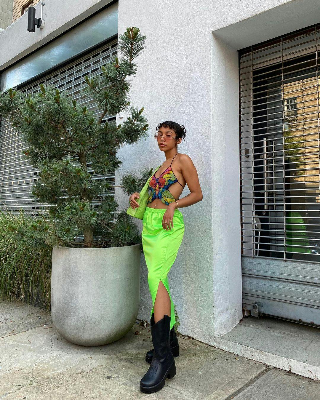 monique lhuillier green dress Amina Midi Dress in Green City Floral Olive main image 0
