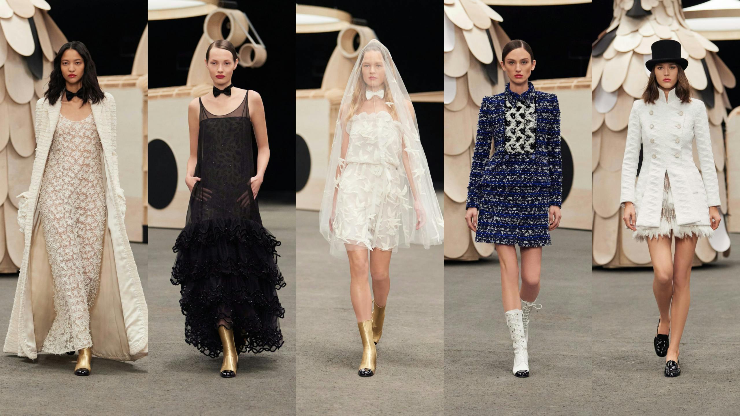In the Chanel haute couture collection, there is a parade of