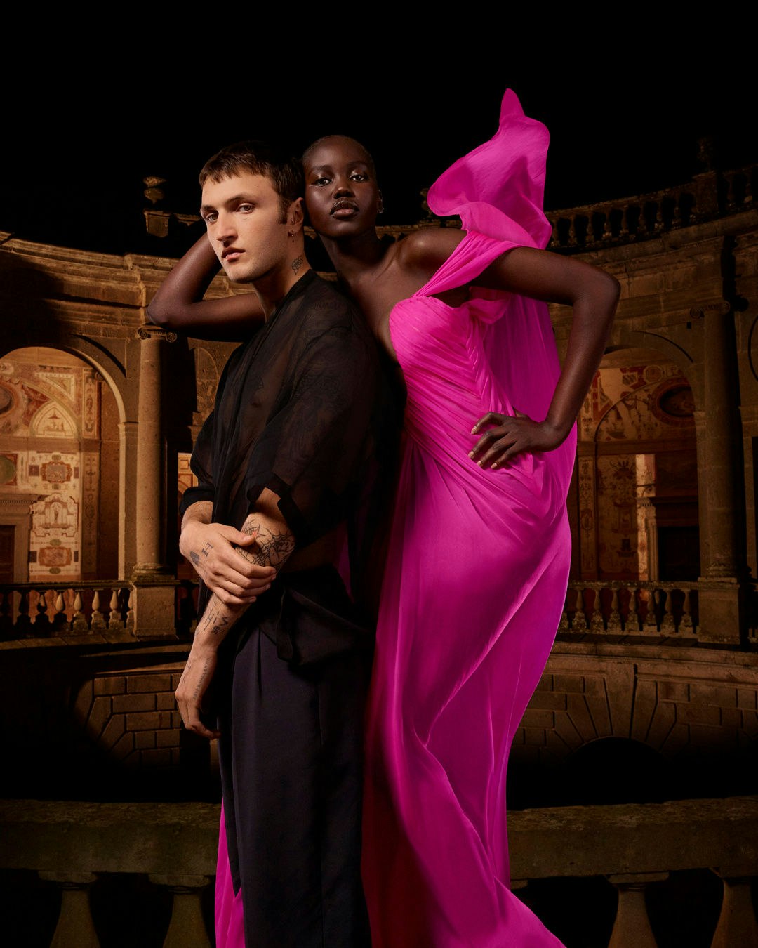 adut akech purple dress bfa last night thank you so much @britishfashioncouncil @britishvogue for having me. It was an honor to present the Isabella Blow award to my extraordinary talented friend @ibkamara I am very