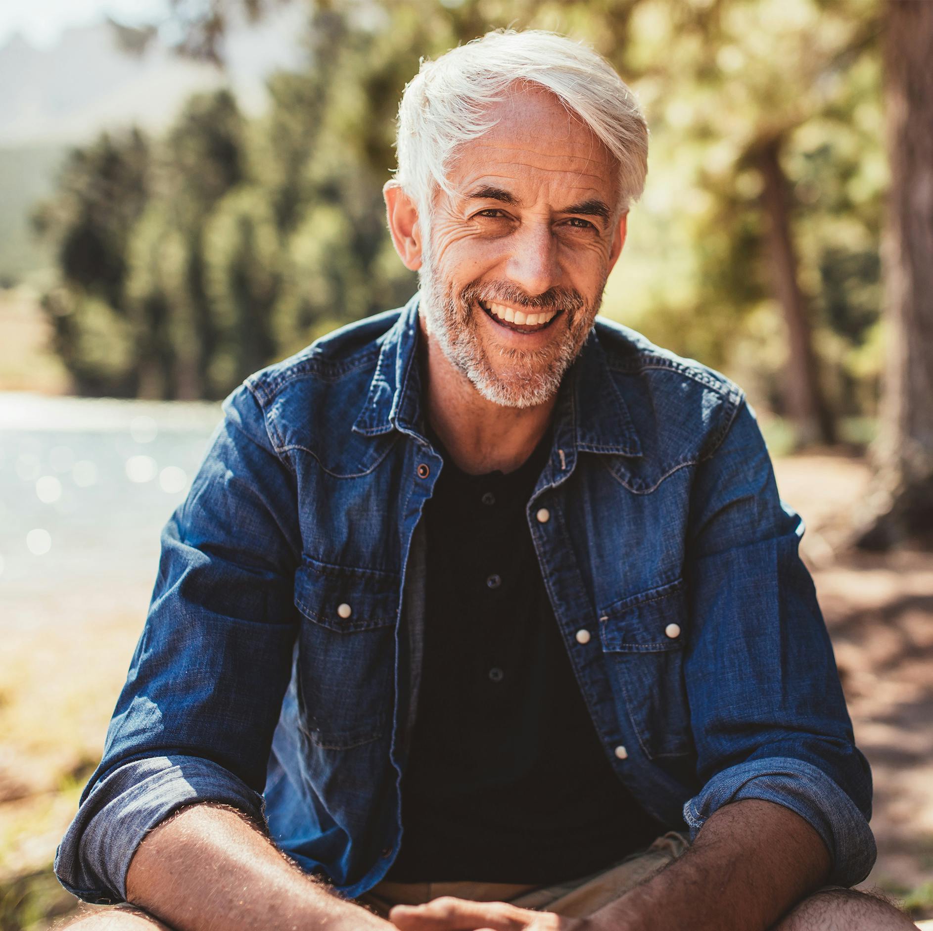 older man with nice white hair