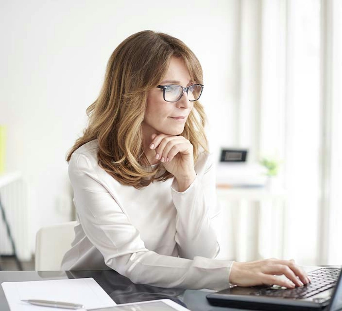 Female working on laptop