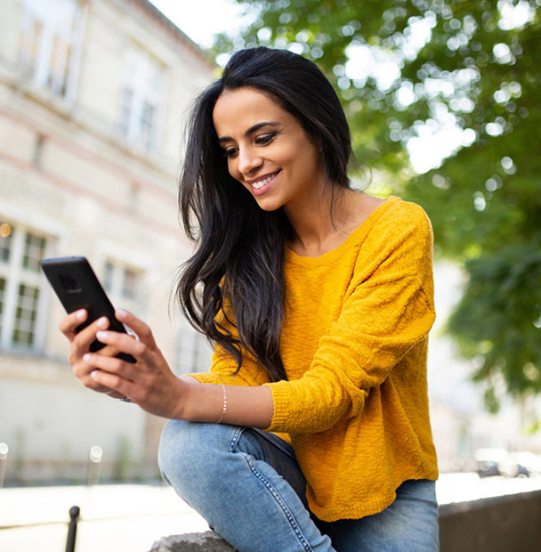 Girl outdoors on phone