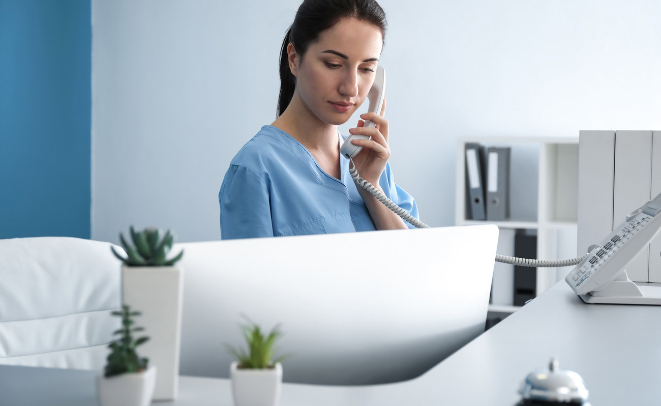 Medical Receptionist on the Phone