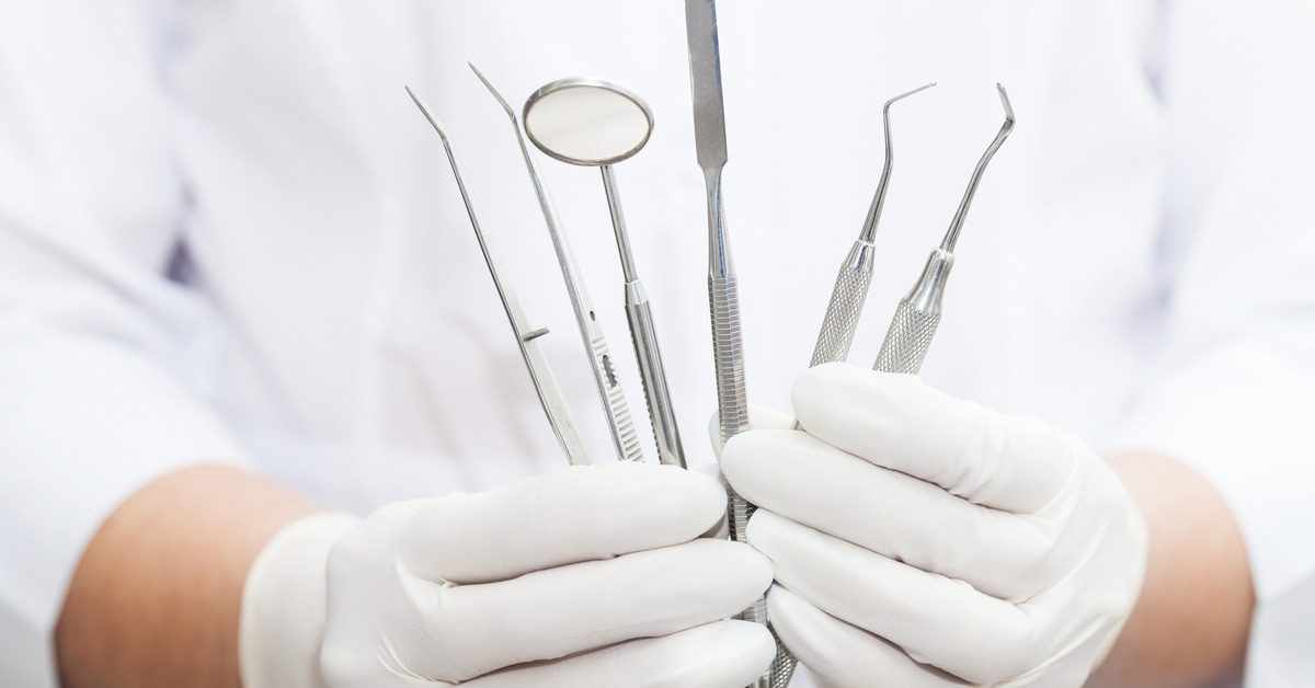 Dental Tools in the process of being sterilised by a Dental Sterilisation Nurse