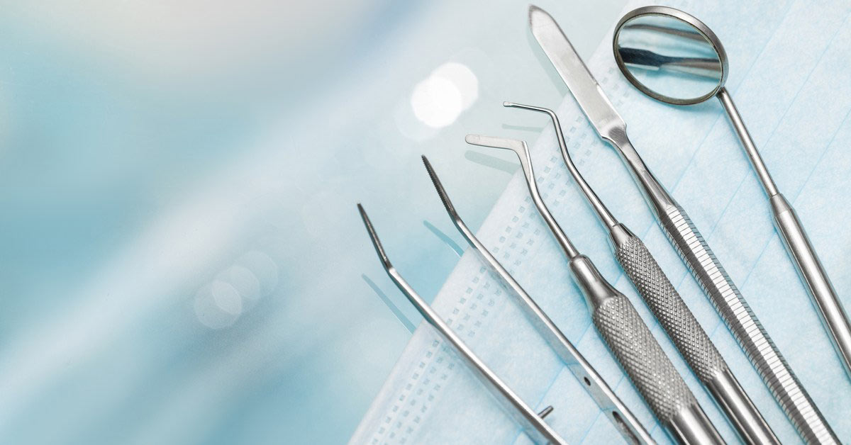 Dental tools that have been sterilised by a Dental Sterilisation Nurse