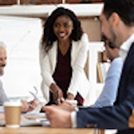 Woman leading a meeting