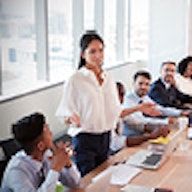 Woman leading a meeting