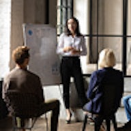 Woman leading a meeting