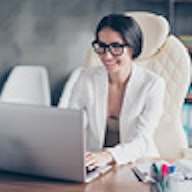 Woman using laptop