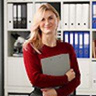 Woman with paperwork