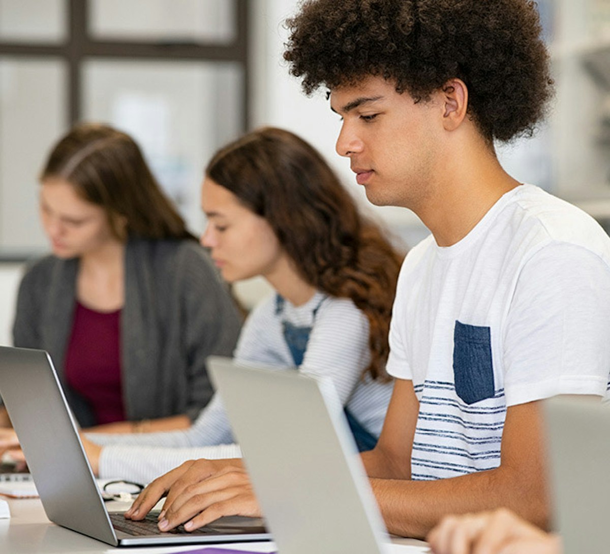 School kid on laptop