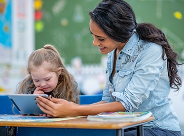 Teachers assistant and a student