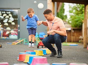 Long day care educator and a student