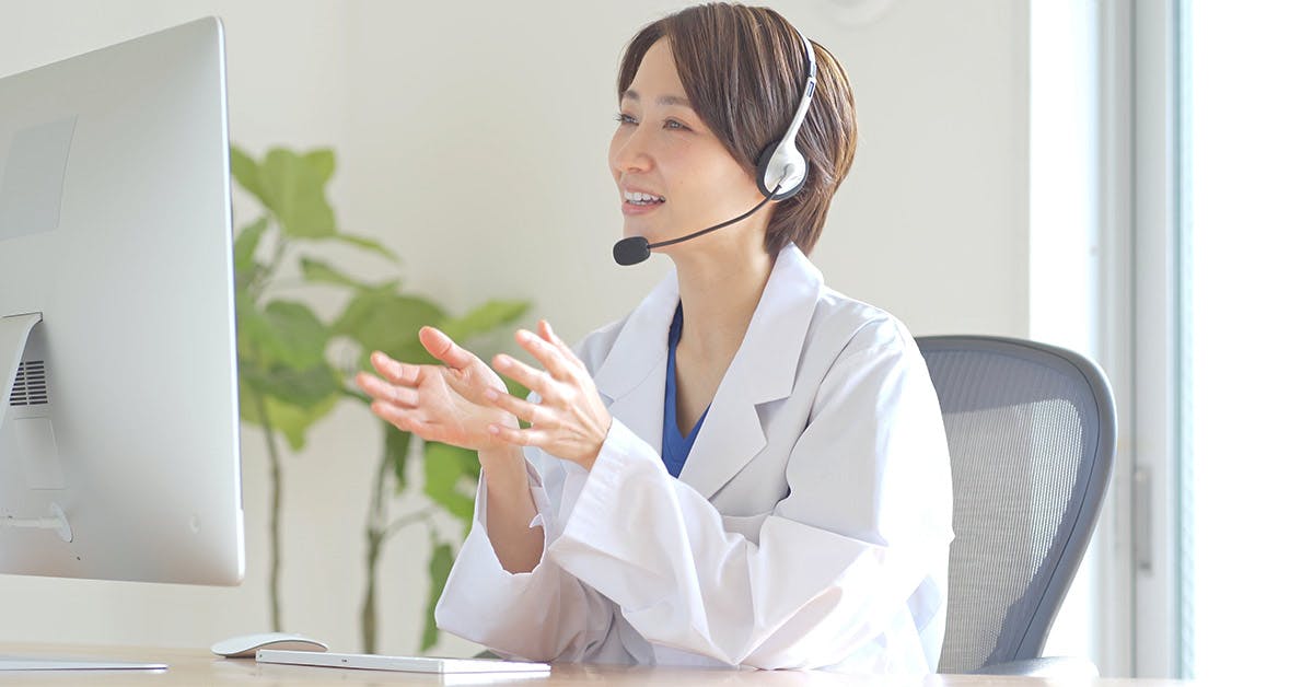 woman video conferencing
