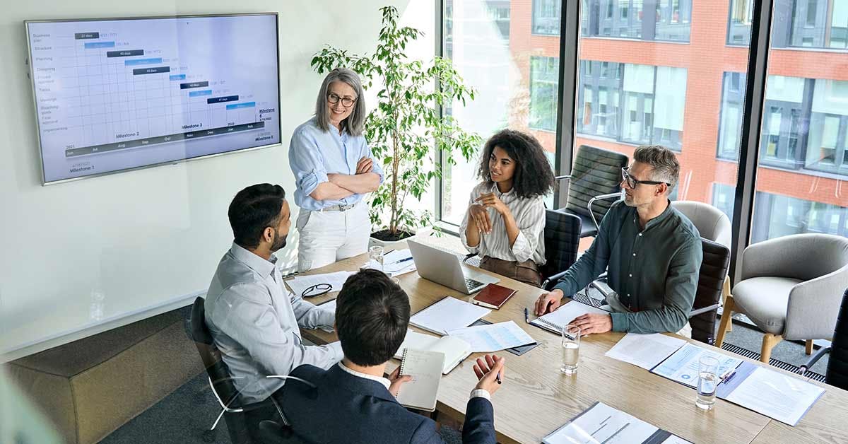 project manager in meeting