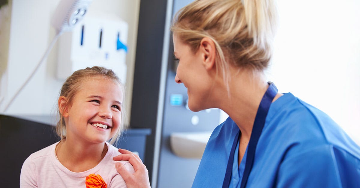 allied health assistant and young patient