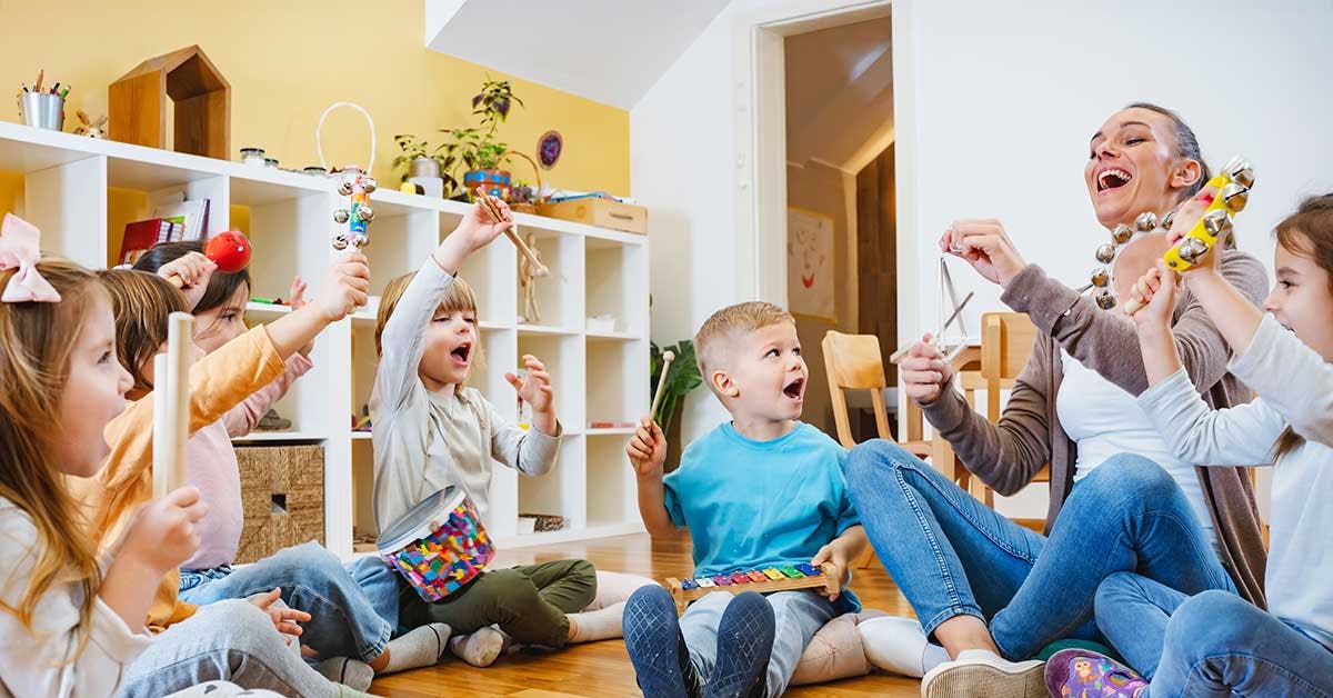 Kids in early childhood class