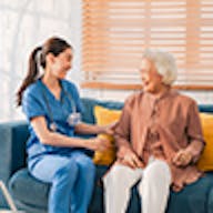 Woman with elderly resident