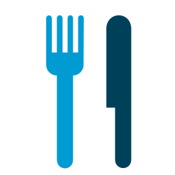 Icon representing: Free drinks, breakfast and lunch