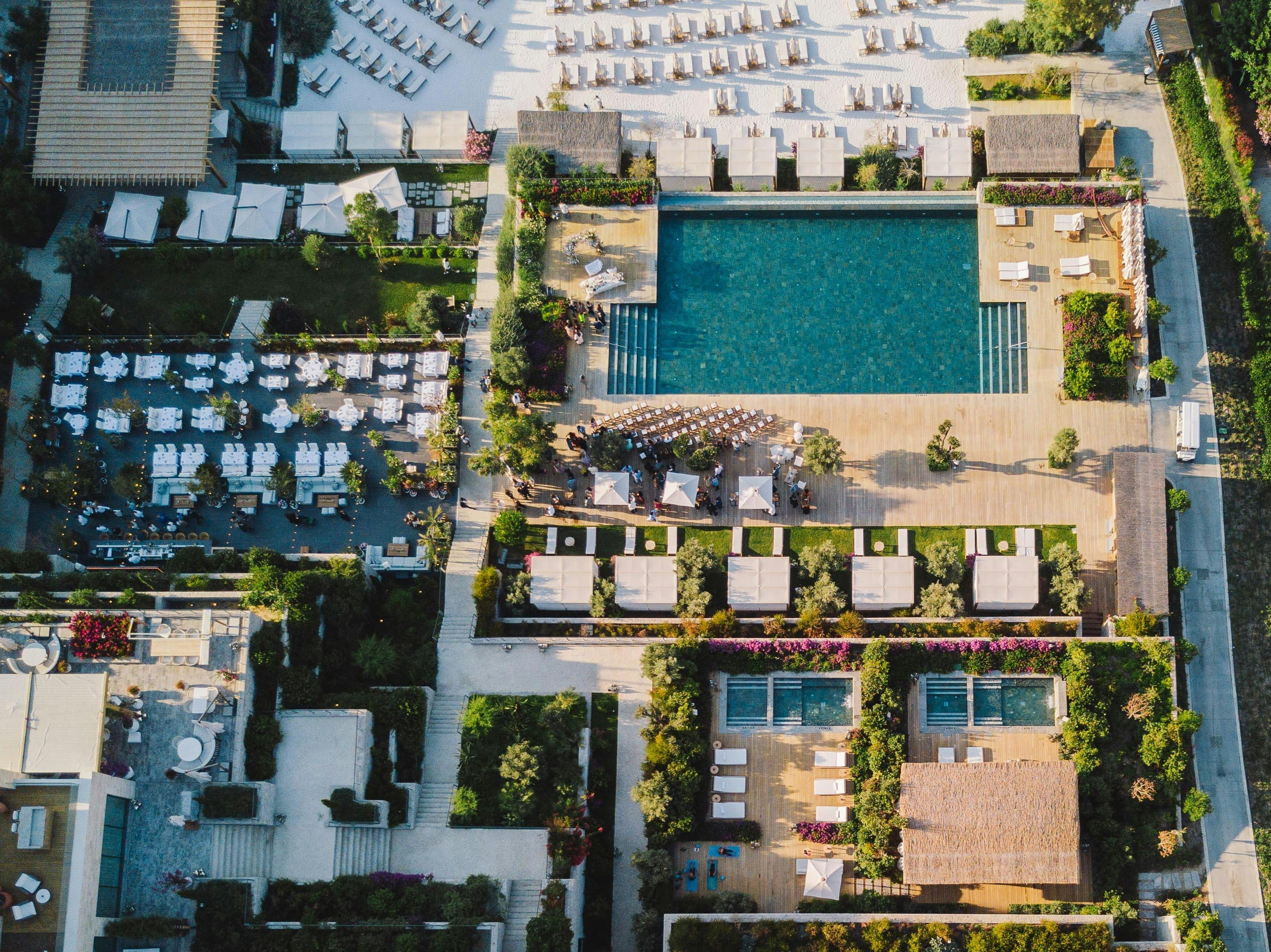 Test resort aerial view crop