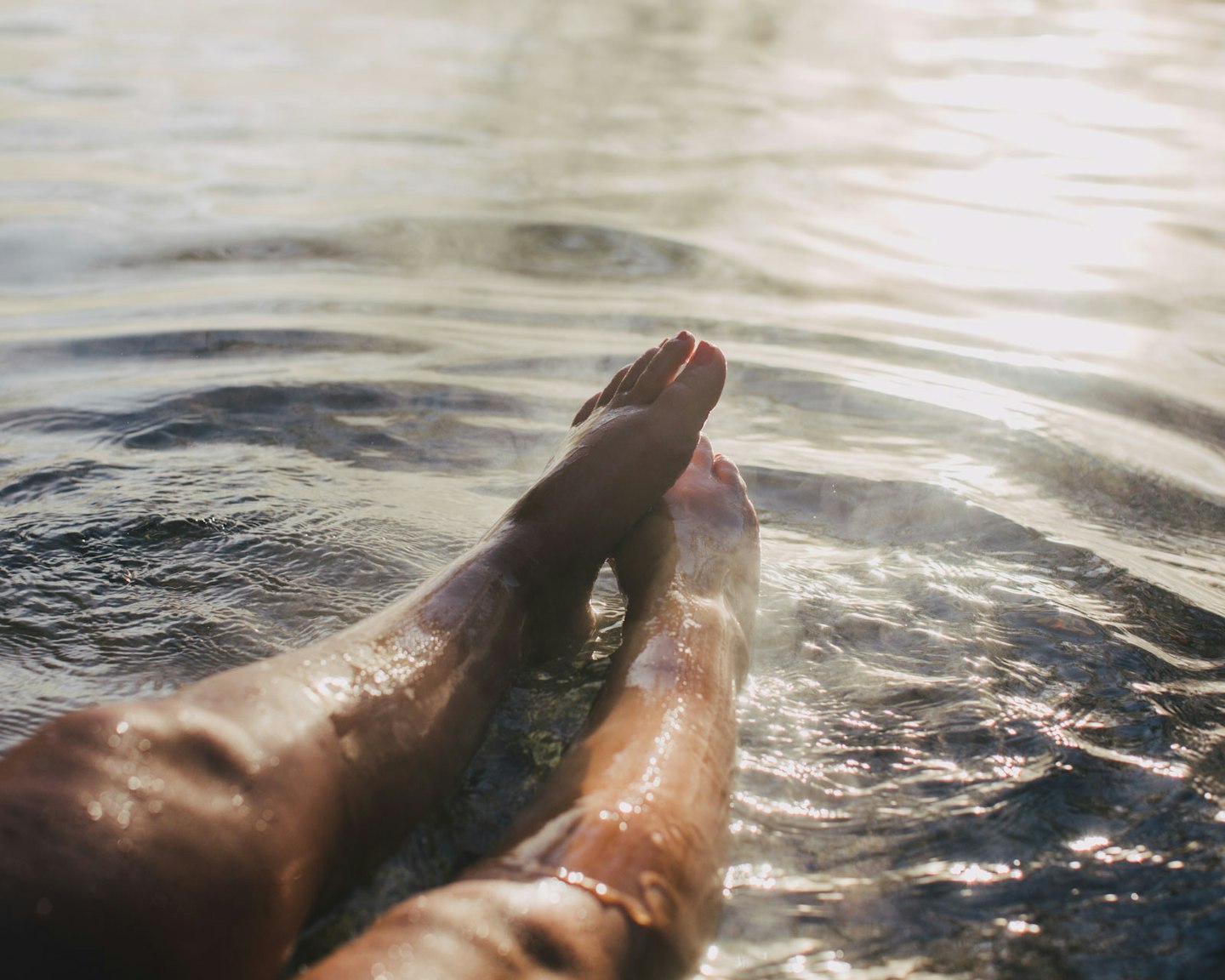a woman's feet in water