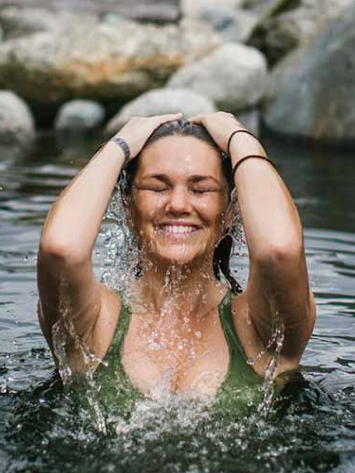 Girl at Maruia hot springs