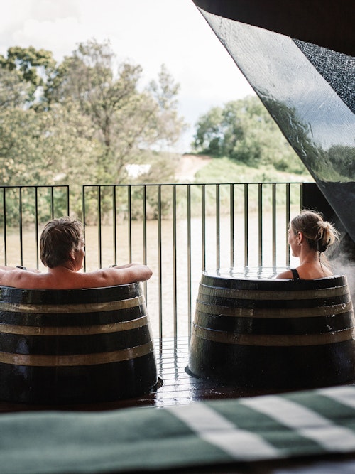 lagoon glamping deck and private barrels