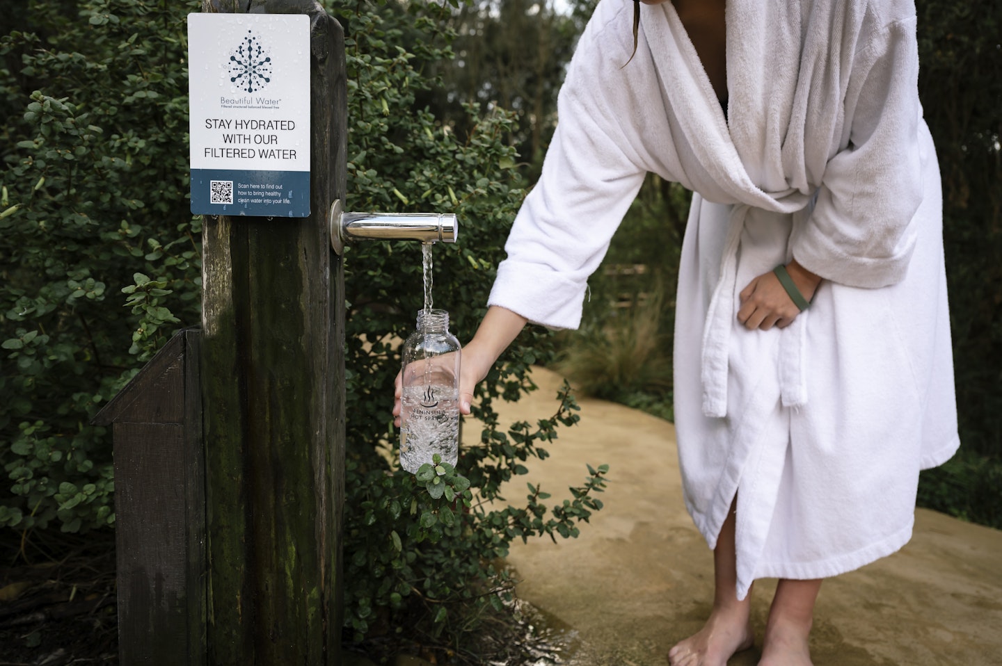 drinking water at metung hot springs