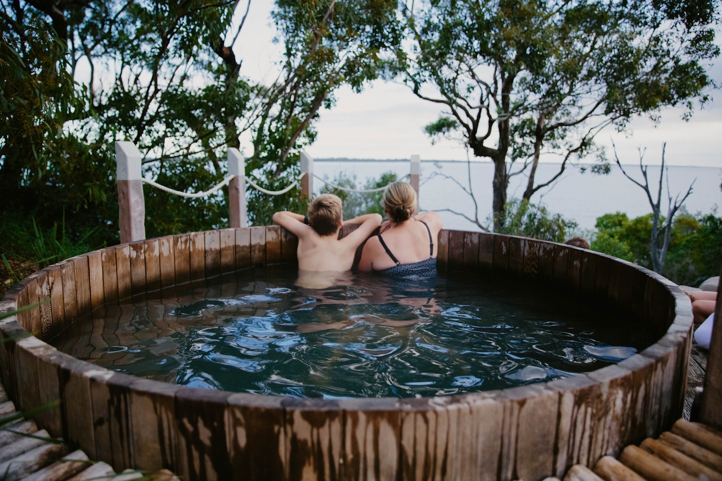 bathing at metung hot springs