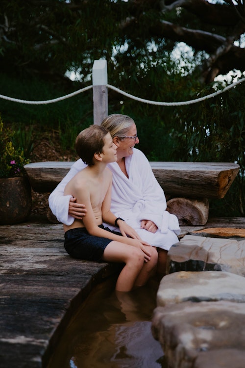 Bathing at Metung Hot Springs