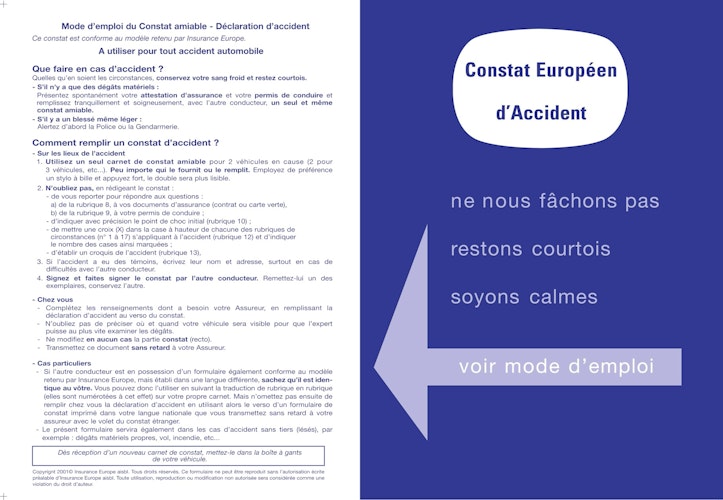 Constat amiable en ligne comment le remplir ? Ekie