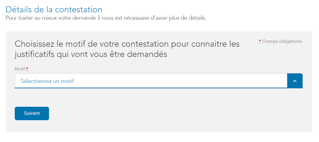 L'image représente le formulaire de contestation SNCF.