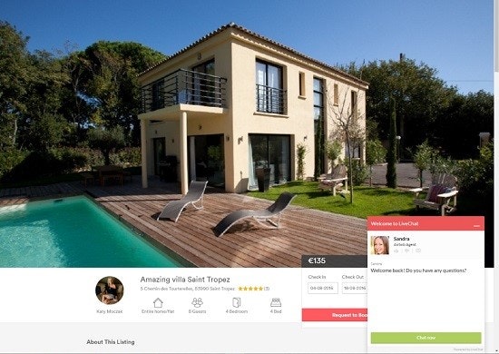 L'image représente une annonce frauduleuse imitant le site Airbnb.