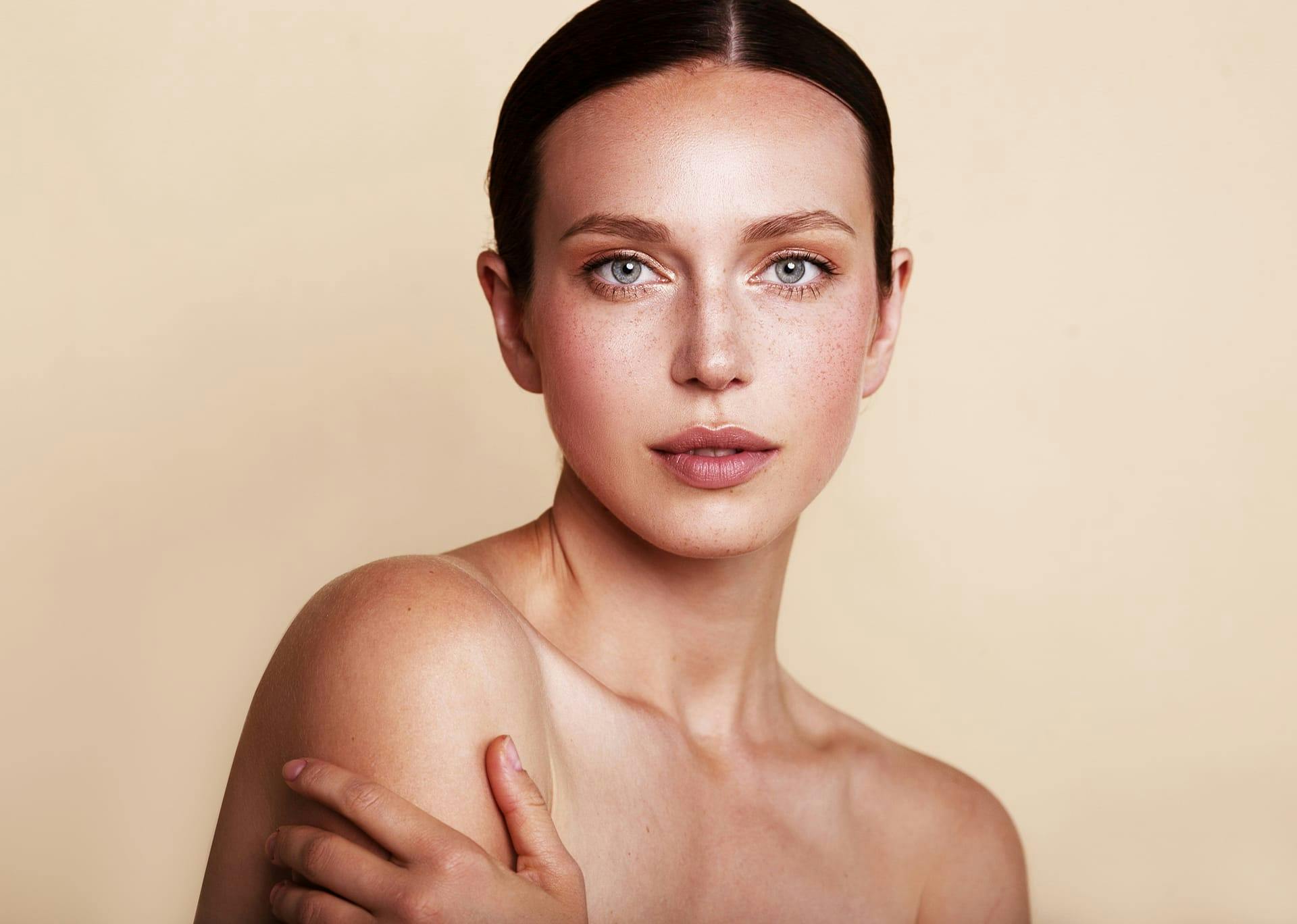 Beautiful woman with glowing skin